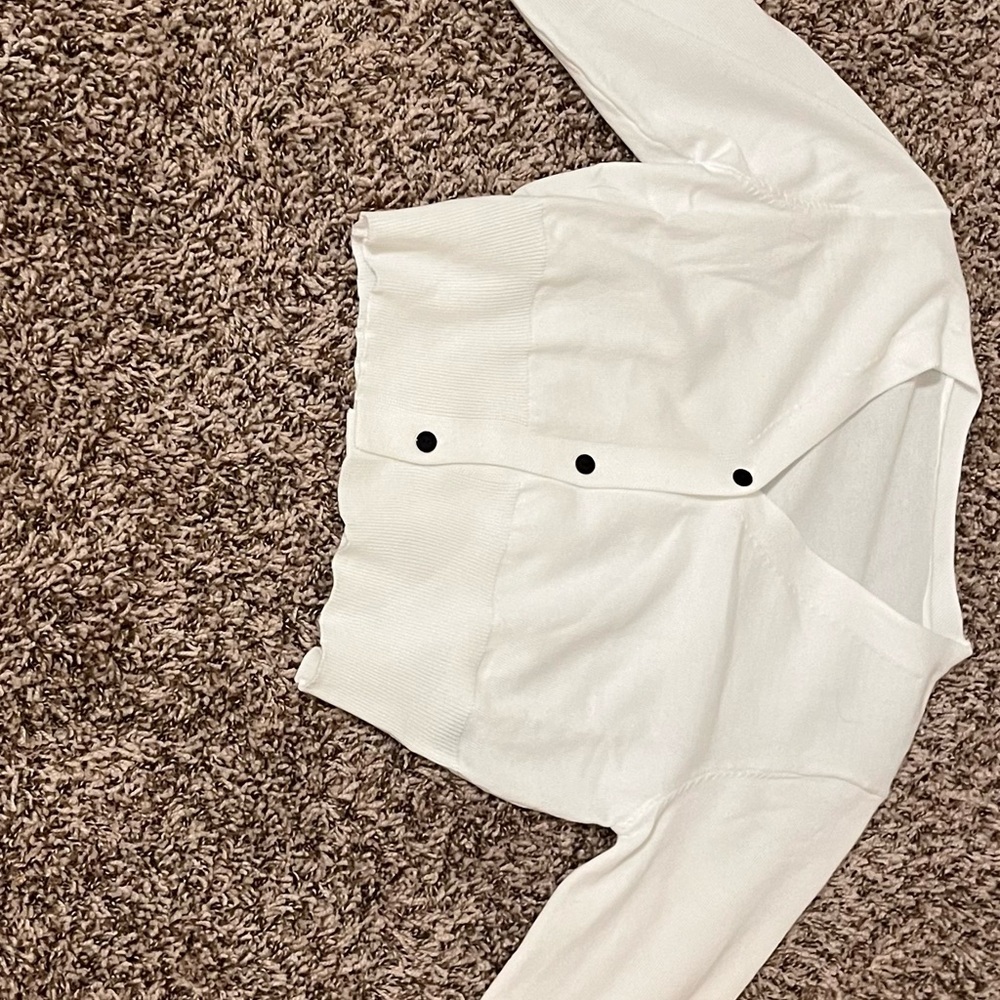SHEIN White Kids Jacket with Black Buttons